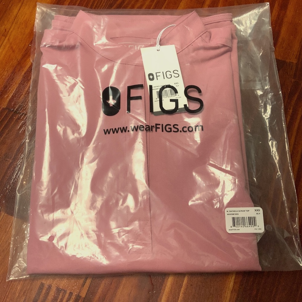 FIGS Chalk Pink Rafaela Scrub Top Limited Edition